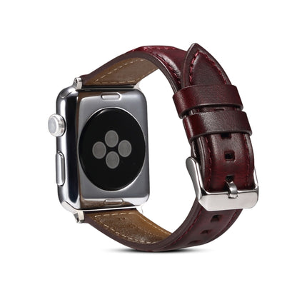 Bracelet de montre en cuir véritable ciré à l'huile, For Apple Watch Ultra 49mm / Series 8&7 45mm / SE 2&6&SE&5&4 44mm / 3&2&1 42mm, For Apple Watch Series 8&7 41mm / SE 2&6&SE&5&4 40mm / 3&2&1 38mm