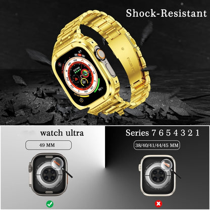 Boîtier de protection de montre intégré en métal, For Apple Watch Series SE 2025&6&SE&5&4 44mm, For Apple Watch Ultra 3 / 2 / 1 49mm, For Apple Watch Series 9 / 8 / 7 45mm