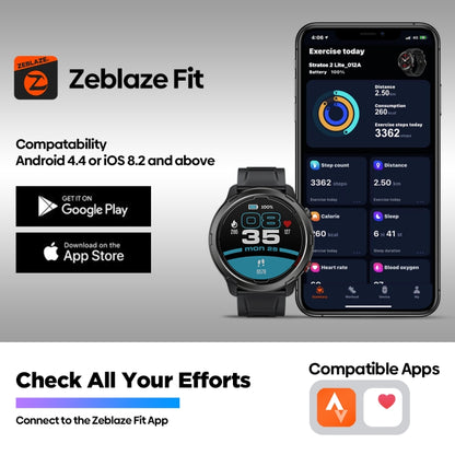 Zeblaze Stratos 2 Lite Écran IPS 1,32 pouces 5 ATM Montre intelligente GPS étanche, Prise en charge de la surveillance de la fréquence cardiaque / Mode sport, Stratos 2 Lite
