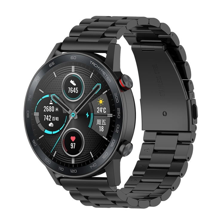 Bracelet de montre en acier inoxydable à trois perles de 22 mm, For Honor Watch GS 3i