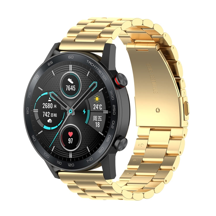 Bracelet de montre en acier inoxydable à trois perles de 22 mm, For Honor Watch GS 3i