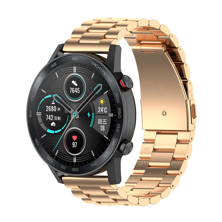 Bracelet de montre en acier inoxydable à trois perles de 22 mm, For Honor Watch GS 3i