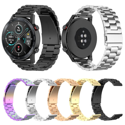 Bracelet de montre en acier inoxydable à trois perles de 22 mm, For Honor Watch GS 3i