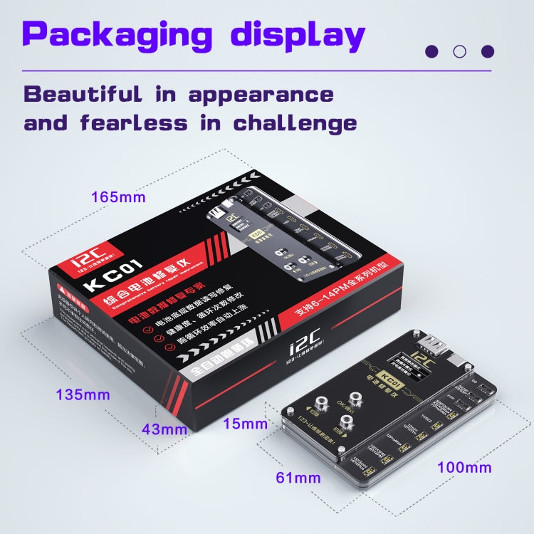 i2C KC01 Instrument de réparation de batterie complet multifonction pour iPhone 6-14 Pro Max