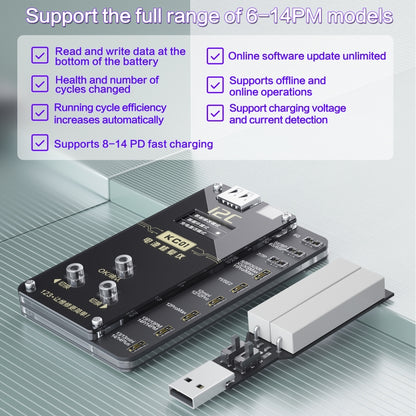 i2C KC01 Instrument de réparation de batterie complet multifonction pour iPhone 6-14 Pro Max