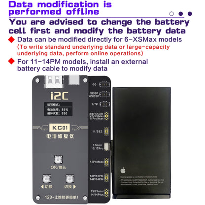 i2C KC01 Instrument de réparation de batterie complet multifonction pour iPhone 6-14 Pro Max
