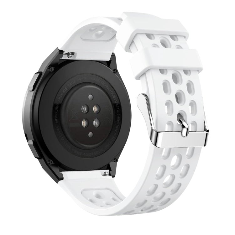 Bracelet de montre en silicone à trou rond de couleur unie, For Huawei Watch GT 2e