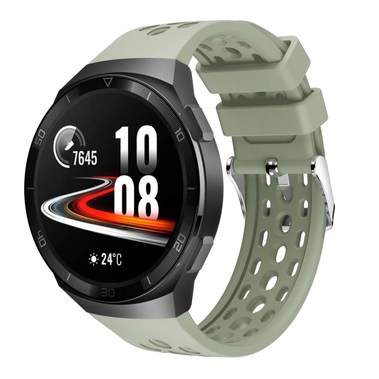 Bracelet de montre en silicone à trou rond de couleur unie, For Huawei Watch GT 2e