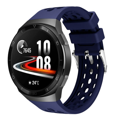 Bracelet de montre en silicone à trou rond de couleur unie, For Huawei Watch GT 2e