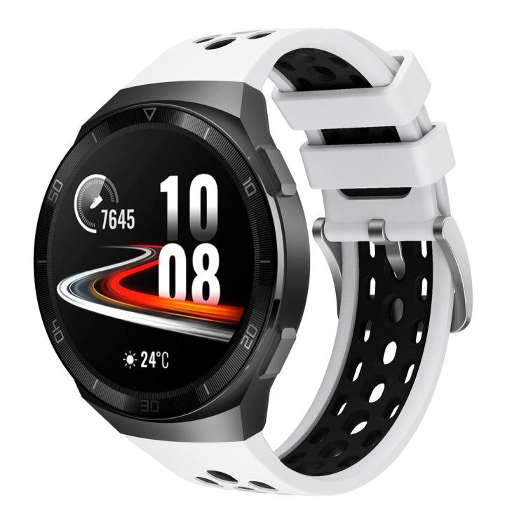 Bracelet de montre en silicone à trou rond bicolore, For Huawei Watch GT 2e