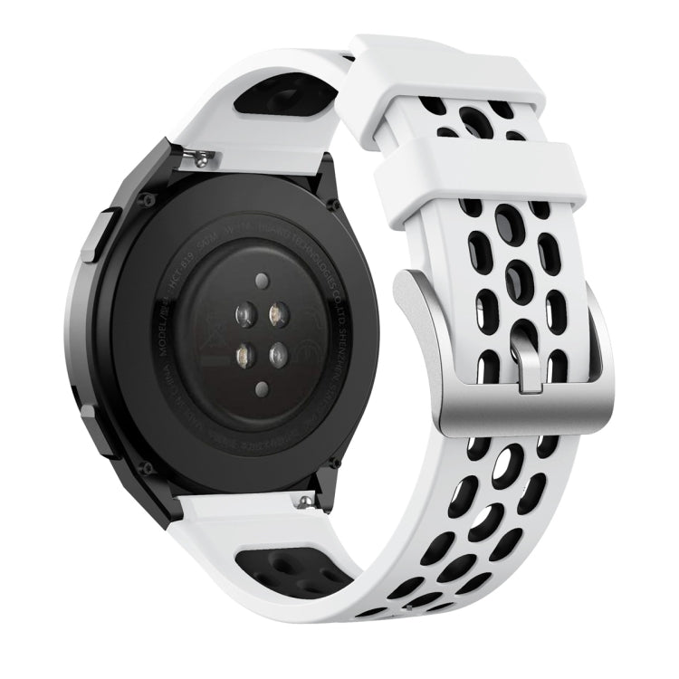 Bracelet de montre en silicone à trou rond bicolore, For Huawei Watch GT 2e
