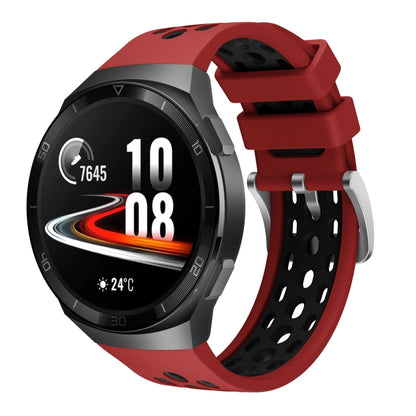 Bracelet de montre en silicone à trou rond bicolore, For Huawei Watch GT 2e