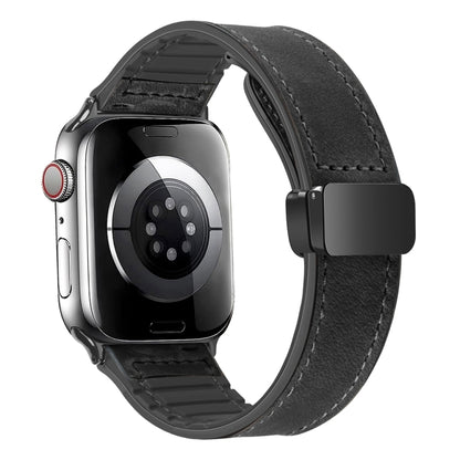 Bracelet de montre en cuir de silicone pliable magnétique, For Apple Watch Series 8&7 41mm