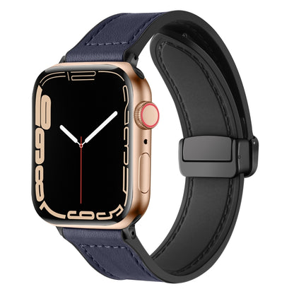 Bracelet de montre en cuir de silicone pliable magnétique, For Apple Watch Series 8&7 41mm