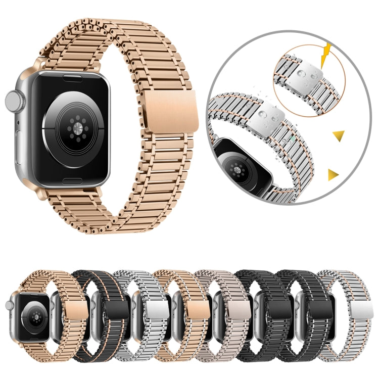 Bracelet de montre en acier inoxydable magnétique à chaîne, For Apple Watch Series 8&7 41mm / SE 2&6&SE&5&4 40mm / 3&2&1 38mm, For Apple Watch Ultra 49mm / Series 8&7 45mm / SE 2&6&SE&5&4 44mm / 3&2&1 42mm