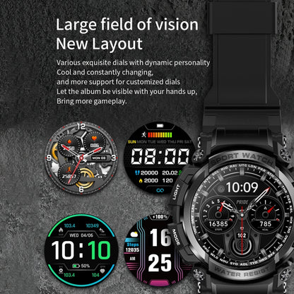 LC16 1,32 pouces IP68 Montre intelligente de sports de plein air étanche, Prise en charge des appels Bluetooth / Surveillance de la fréquence cardiaque