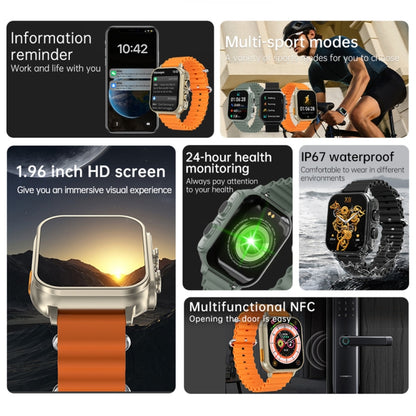 N22 2 en 1 1,96 pouces HD Display Sport Bluetooth Call Earphone Smart Watch