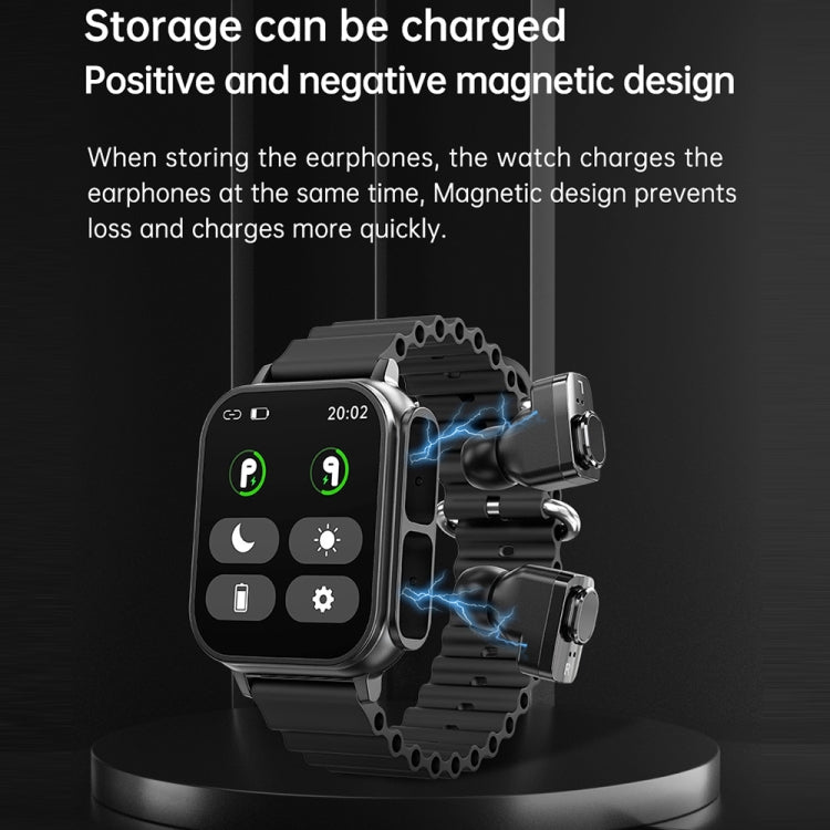 N22 2 en 1 1,96 pouces HD Display Sport Bluetooth Call Earphone Smart Watch