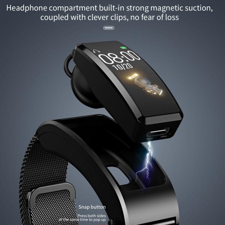 Bracelet intelligent pour écouteurs Bluetooth B7, prise en charge de la surveillance du sommeil/surveillance de l'oxygène sanguin/surveillance de la fréquence cardiaque