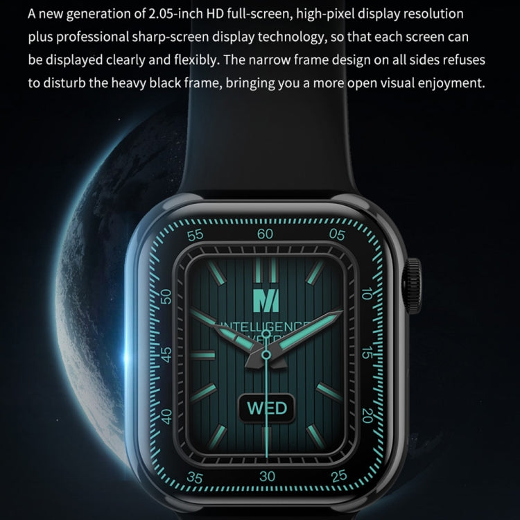 La montre intelligente à écran carré IW9 de 2,05 pouces prend en charge les appels Bluetooth / la surveillance de l'oxygène sanguin