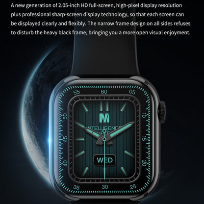 La montre intelligente à écran carré IW9 de 2,05 pouces prend en charge les appels Bluetooth / la surveillance de l'oxygène sanguin
