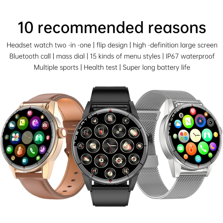 R6 1,32 pouces écran rond 2 en 1 Bluetooth écouteur montre intelligente, prise en charge des appels Bluetooth/surveillance de la santé