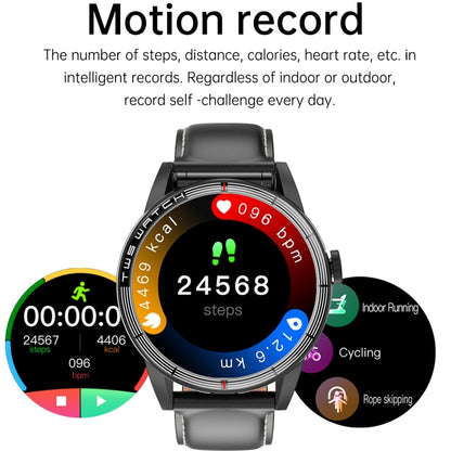 R6 1,32 pouces écran rond 2 en 1 Bluetooth écouteur montre intelligente, prise en charge des appels Bluetooth/surveillance de la santé
