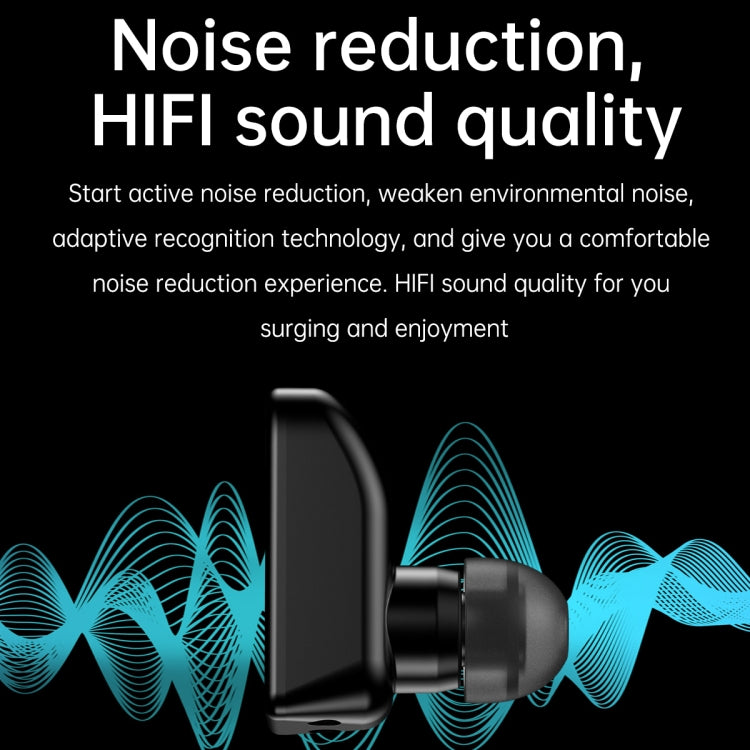 R6 1,32 pouces écran rond 2 en 1 Bluetooth écouteur montre intelligente, prise en charge des appels Bluetooth/surveillance de la santé