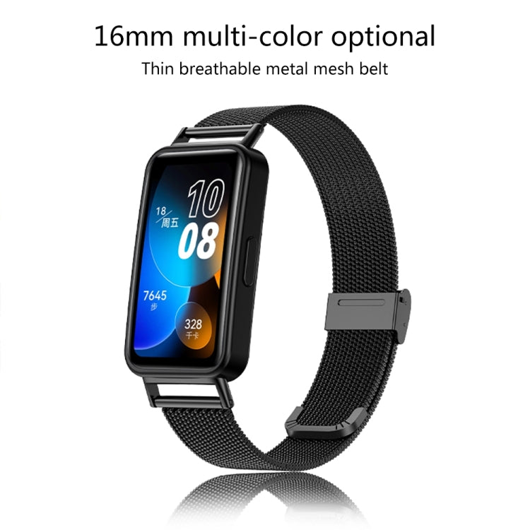 Bracelet de montre Milan en maille métallique en acier inoxydable 16 mm, For Huawei Band 8