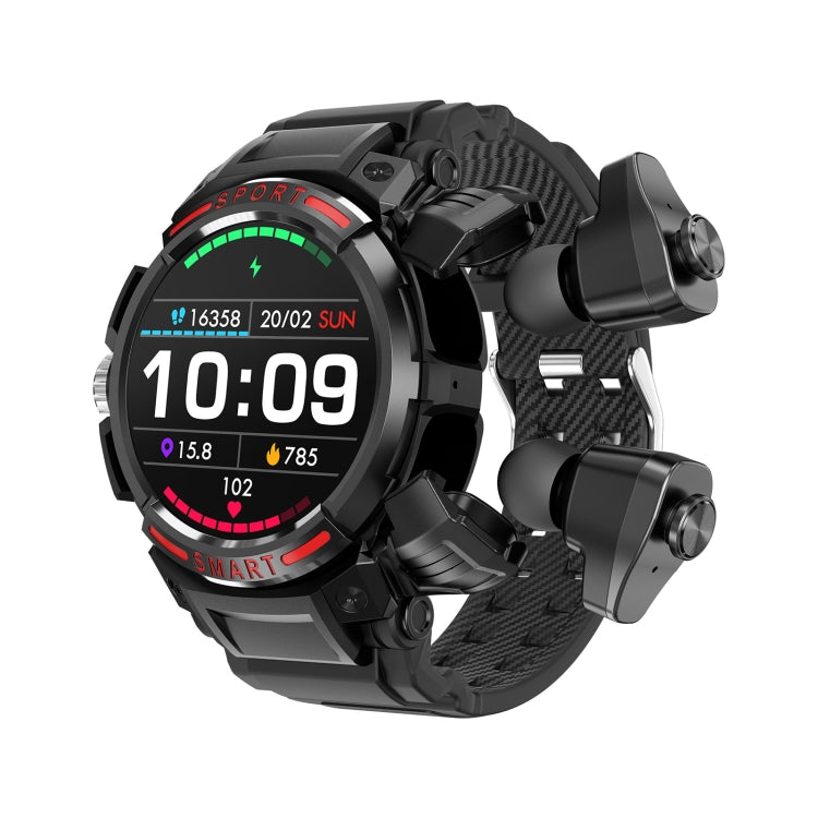 OVISEN GT100 1.39 pouces écran TFT 2 en 1 casque Bluetooth montre intelligente, prise en charge de la surveillance de l'oxygène sanguin/musique Bluetooth