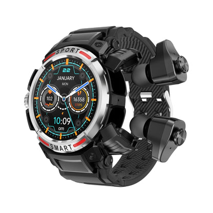 OVISEN GT100 1.39 pouces écran TFT 2 en 1 casque Bluetooth montre intelligente, prise en charge de la surveillance de l'oxygène sanguin/musique Bluetooth