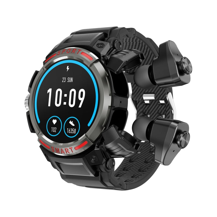 OVISEN GT100 1.39 pouces écran TFT 2 en 1 casque Bluetooth montre intelligente, prise en charge de la surveillance de l'oxygène sanguin/musique Bluetooth