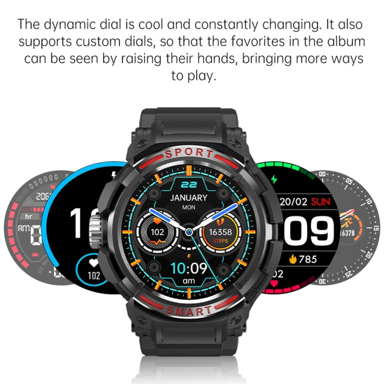 OVISEN GT100 1.39 pouces écran TFT 2 en 1 casque Bluetooth montre intelligente, prise en charge de la surveillance de l'oxygène sanguin/musique Bluetooth