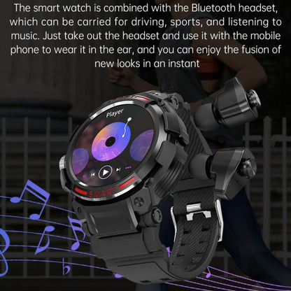 OVISEN GT100 1.39 pouces écran TFT 2 en 1 casque Bluetooth montre intelligente, prise en charge de la surveillance de l'oxygène sanguin/musique Bluetooth