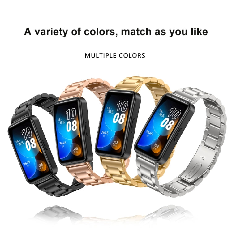 Bracelet de montre de remplacement en métal à trois souches de 16 mm, For Huawei Band 8