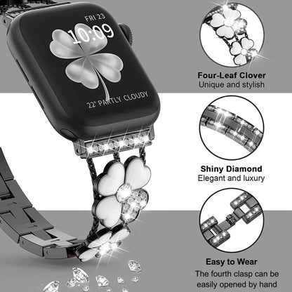 Bracelet de montre en métal et diamants pétales, For Apple Watch Ultra 49mm, For Apple Watch SE 2023 44mm, For Apple Watch 8 41mm, For Apple Watch 8 45mm, For Apple Watch 7 41mm, For Apple Watch 7 45mm, For Apple Watch SE 2022 40mm                     ...