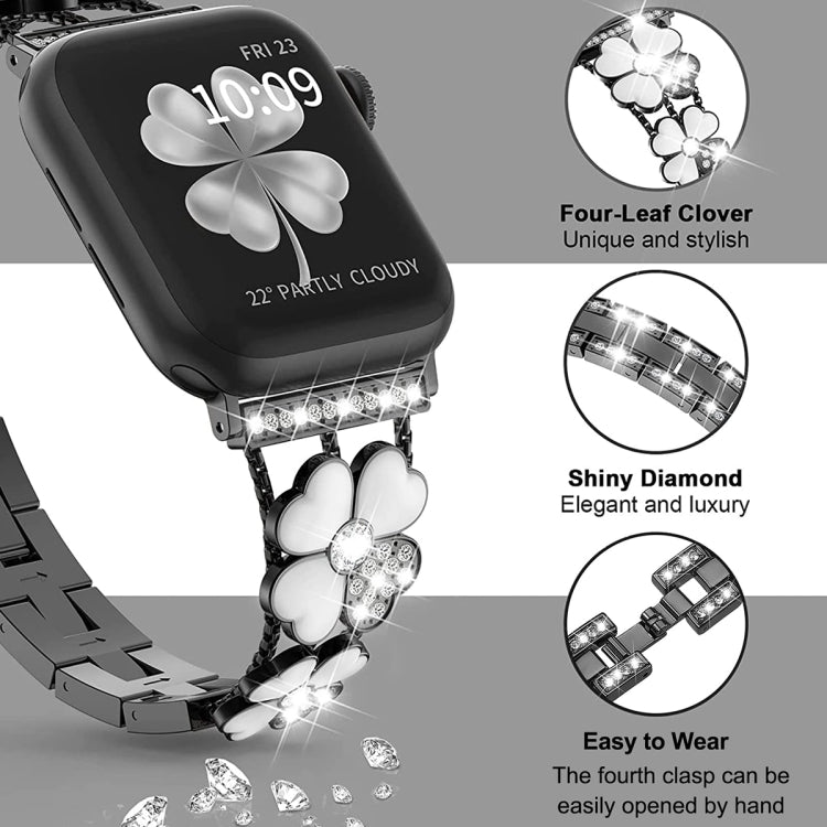 Bracelet de montre en métal et diamants pétales, For Apple Watch 42mm, For Apple Watch 9 41mm