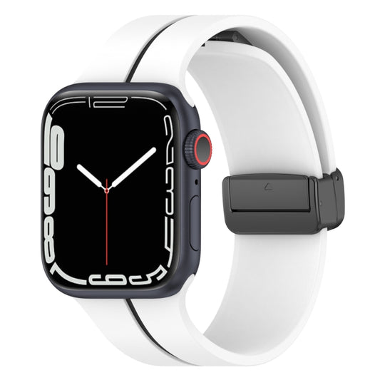 Bracelet de montre en silicone à boucle déployante bicolore, For Apple Watch 4 40mm, For Apple Watch 4 44mm, For Apple Watch 3 38mm, For Apple Watch 3 42mm, For Apple Watch 2 38mm