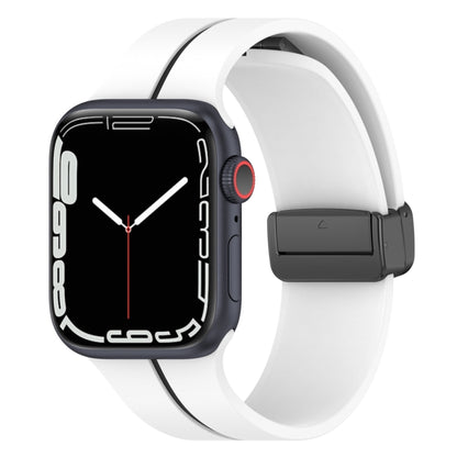Bracelet de montre en silicone à boucle déployante bicolore, For Apple Watch 9 41mm