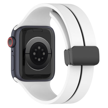 Bracelet de montre en silicone à boucle déployante bicolore, For Apple Watch 9 41mm