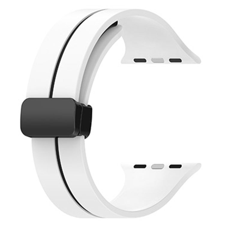 Bracelet de montre en silicone à boucle déployante bicolore, For Apple Watch 9 41mm