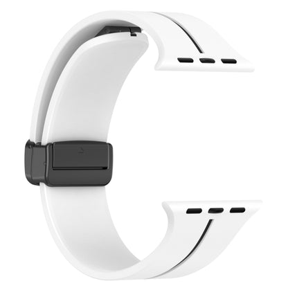 Bracelet de montre en silicone à boucle déployante bicolore, For Apple Watch 9 41mm