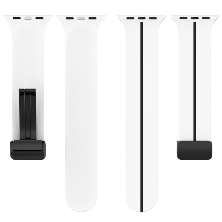Bracelet de montre en silicone à boucle déployante bicolore, For Apple Watch 9 41mm