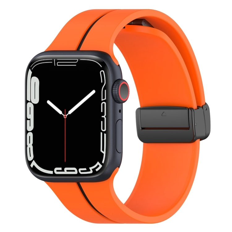 Bracelet de montre en silicone à boucle déployante bicolore, For Apple Watch 9 41mm