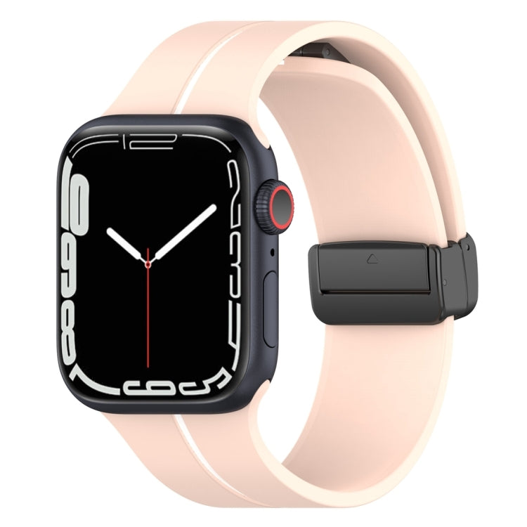 Bracelet de montre en silicone à boucle déployante bicolore, For Apple Watch 9 41mm