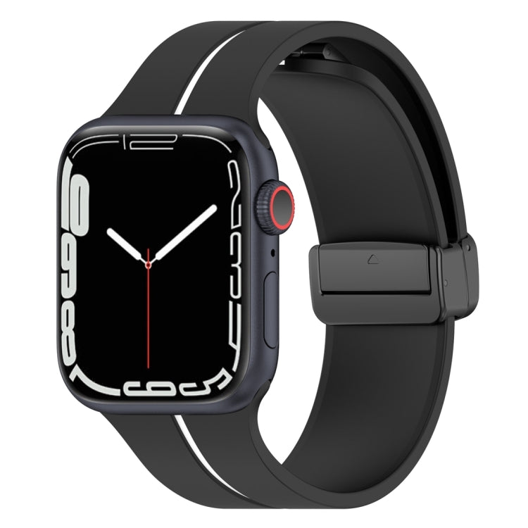 Bracelet de montre en silicone à boucle déployante bicolore, For Apple Watch 9 41mm