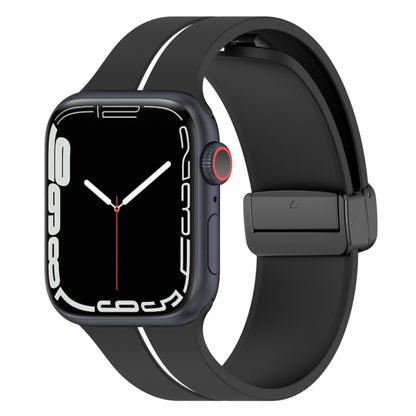 Bracelet de montre en silicone à boucle déployante bicolore, For Apple Watch 9 41mm