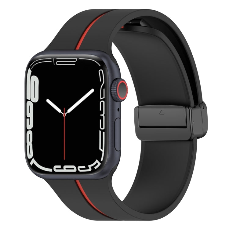 Bracelet de montre en silicone à boucle déployante bicolore, For Apple Watch 9 41mm