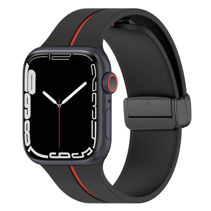 Bracelet de montre en silicone à boucle déployante bicolore, For Apple Watch 9 41mm