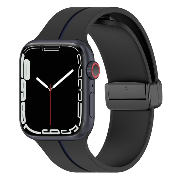 Bracelet de montre en silicone à boucle déployante bicolore, For Apple Watch 9 41mm